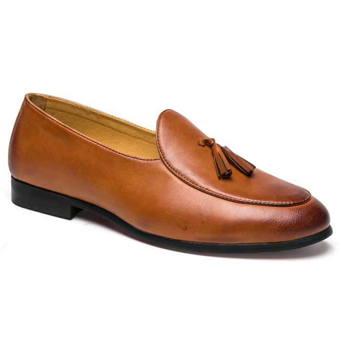 Tassel Slip-On Plain PU Leather Shoes for Men