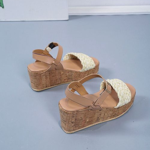 Women Platform Braided Roman Sandals