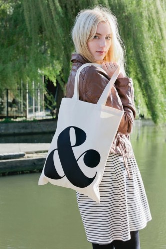 Ampersand - Cotton Tote Bag - Quality Tote Bag - Monogram Tote - Canvas Shopper - Ampersand Tote Bag - Alphabet Bags