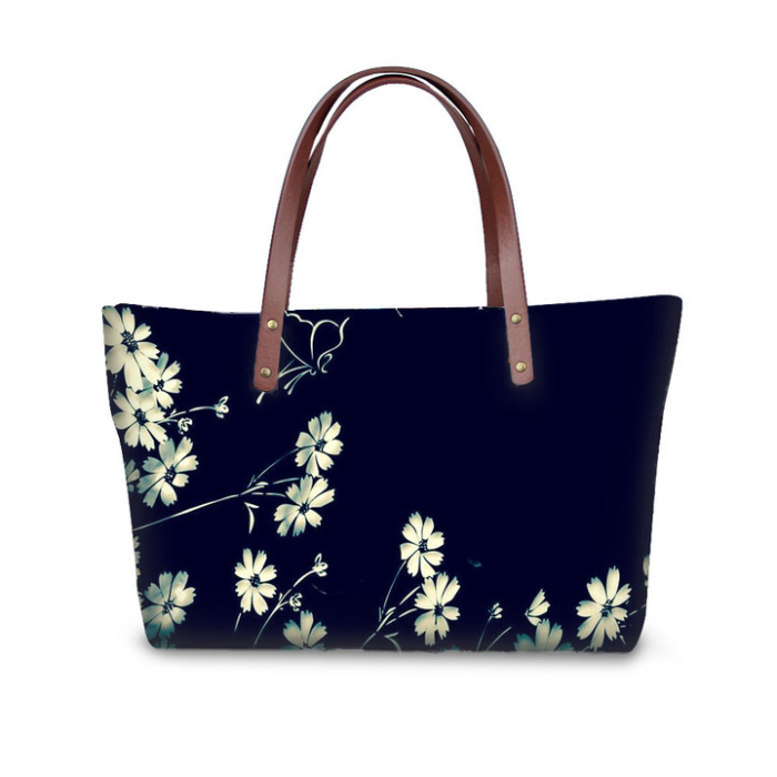 Women's Storage Bag Vintage Textured Hibiscus Flower Zipper Bag