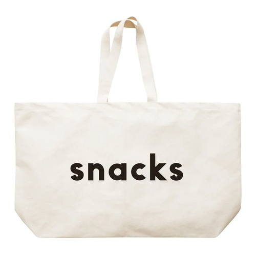 Snacks Really Big Bag - Weekender Bag - Giant Canvas Grocery Bag - Large Canvas Shopper - Oversized Canvas Bag - Large Tote Bag