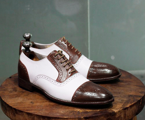 Men's Handmade Leather Lace Up Cap Toe Style Dress & Casual Wear Shoes