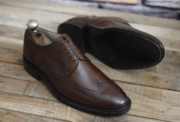 Men's Handmade Formal Shoes Brown Leather Lace Up Stylish Wing Tip Dress & Formal Wear Shoes
