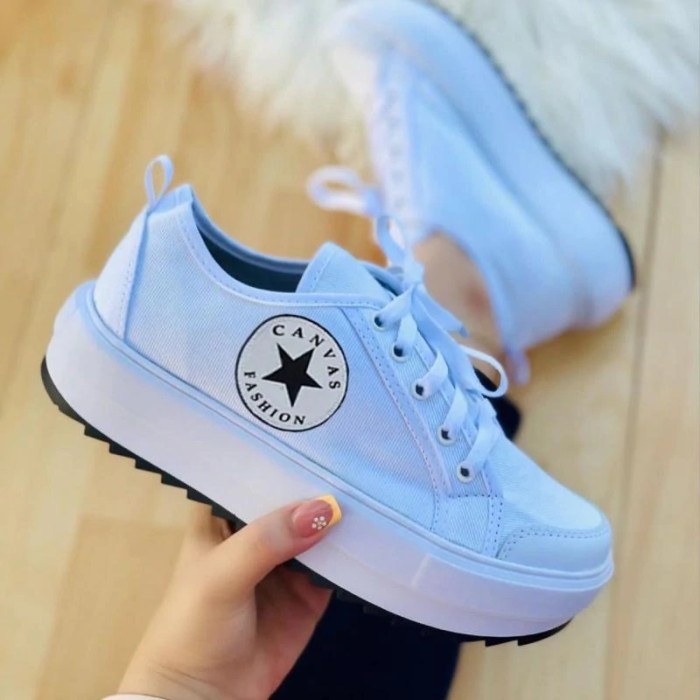 Women's Fashion Canvas Lace-up Sneakers