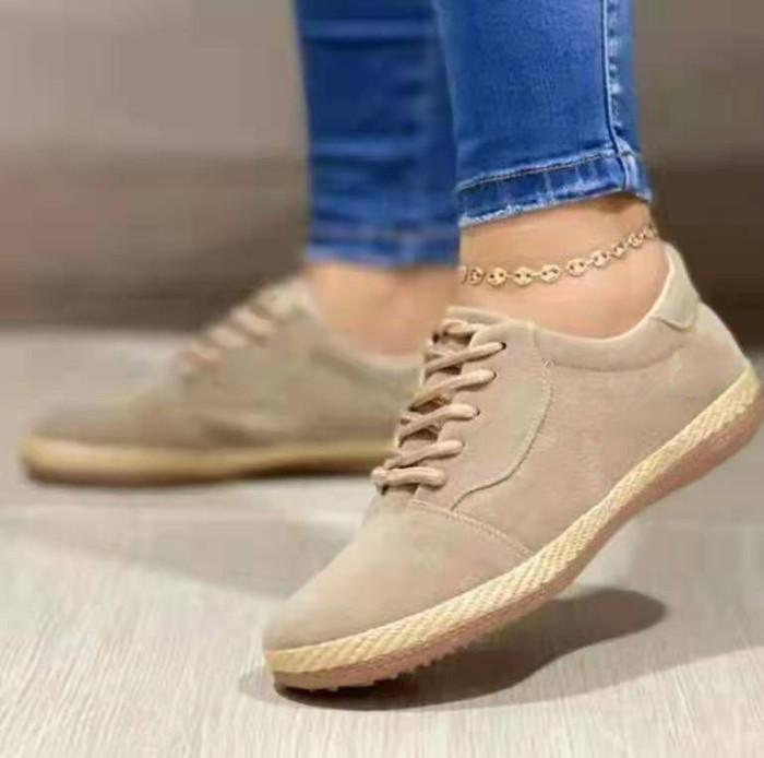 women's round toe lace-up casual shoes