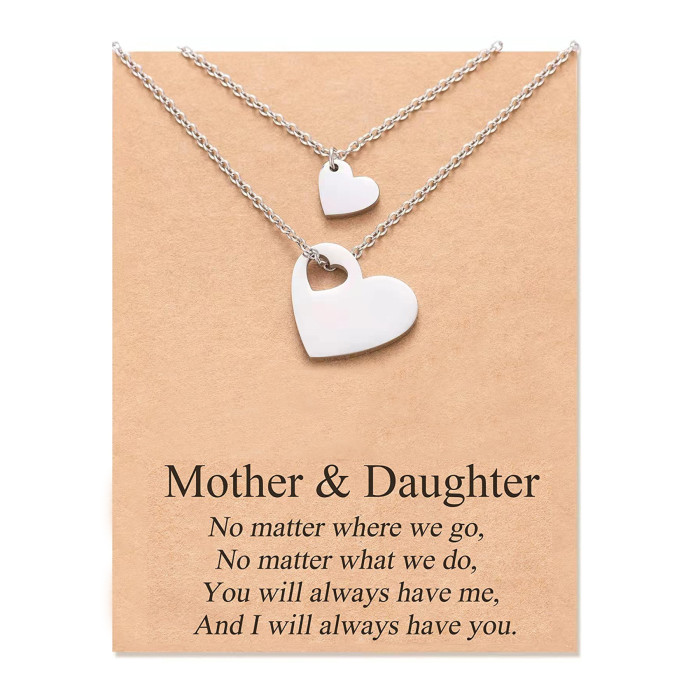 Mother's Day Card Necklace - Parent-Child Clavicle Necklace