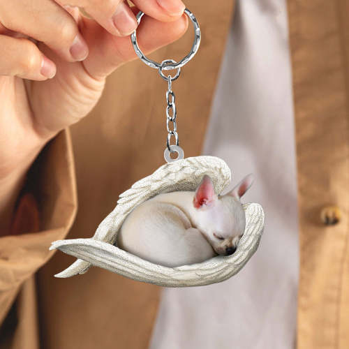 Chihuahua02 Sleeping Angel Acrylic Keychain | Shop Now