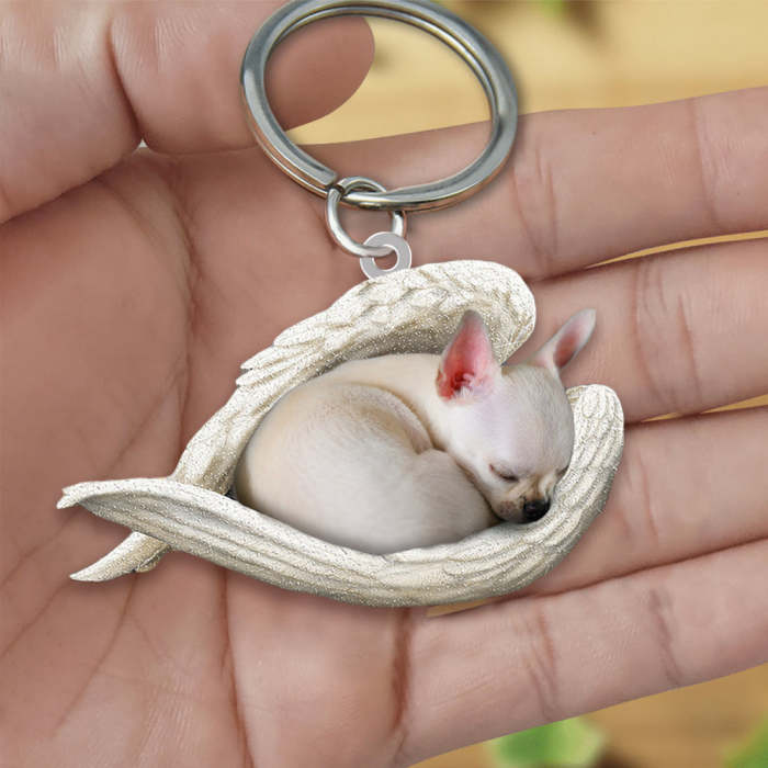 Chihuahua02 Sleeping Angel Acrylic Keychain | Shop Now