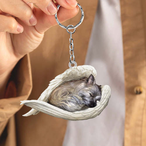 Cairn Terrier Sleeping Angel Acrylic Keychain | Shop Now