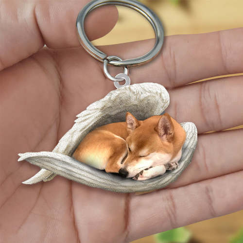 Shiba inu Sleeping Angel Acrylic Keychaine | Shop Now