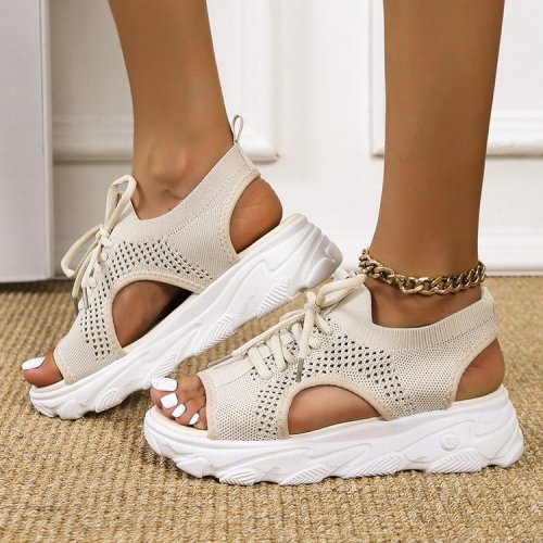 Women's Casual Daily Knit Hollow-out Slip On Sandals