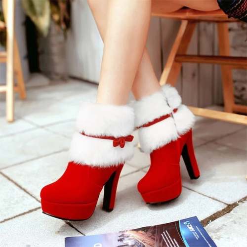 Winter Women Boots Christmas Ankle Boots
