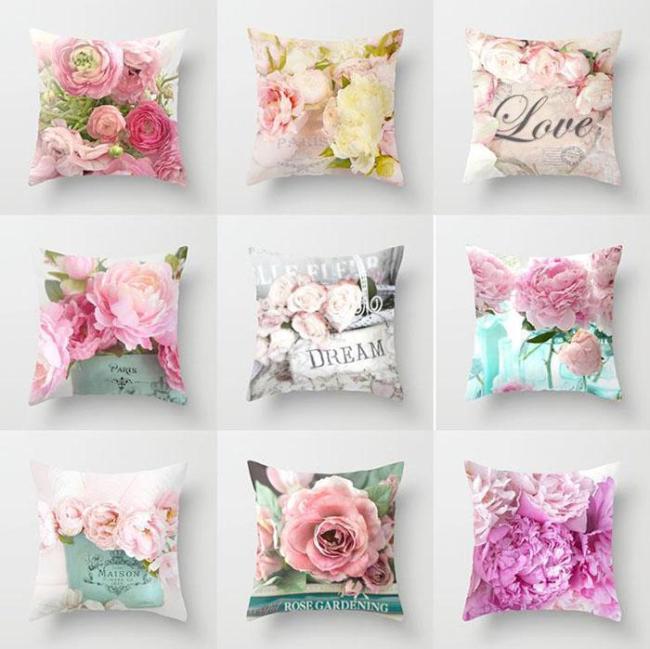 Rustic Rose Series Pillow case Car Sofa Hug Pillowcase for Home Decorations