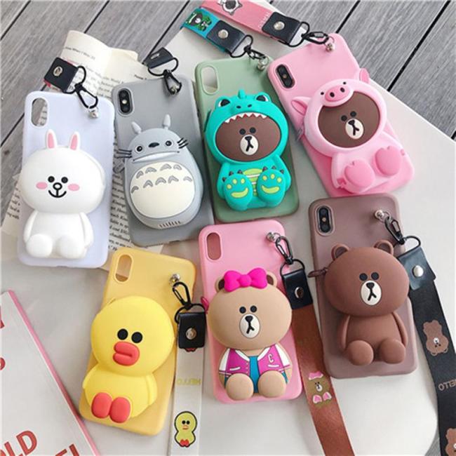 Doll pouch mobile phone case Lanyard Set For iPhone