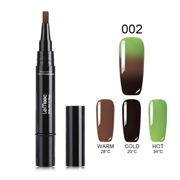 One Step Gel Nail Polish Pen, No Base Top Coat Need Soak Off UV LED Nail Varnish Nail Art Kit