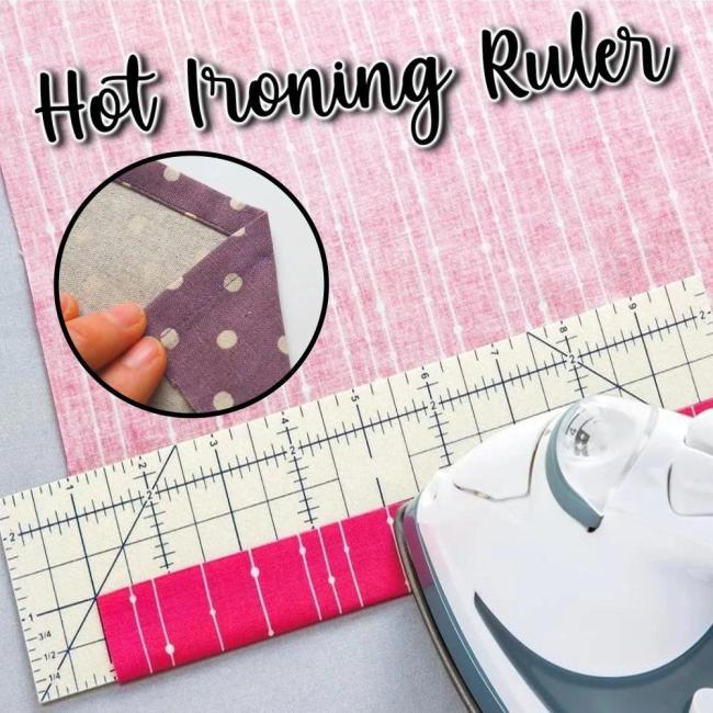 Hot Ironing Ruler - Unique non-slip surface holds fabric in place for precise results