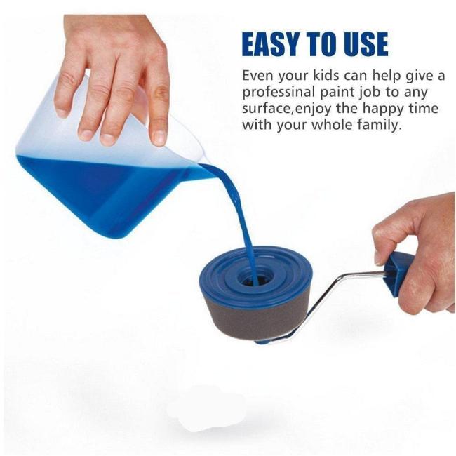 8 Pcs/Set Paint Roller Set with Sticks Paint Roller Pro Decorate Runner Tool Painting Brush Set