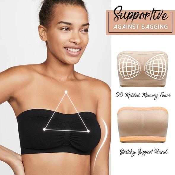 Supportive Seamless Bandeau Bra - Ultra-Supportive ,Anti-Slip and Jump-Proof