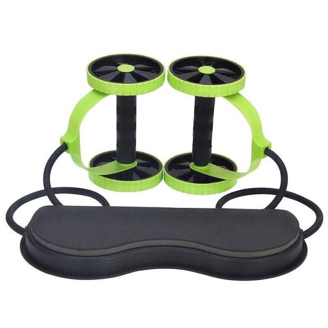 Double Wheel AB Roller-Adjustable height and length band provides you with the best ultimate resistance