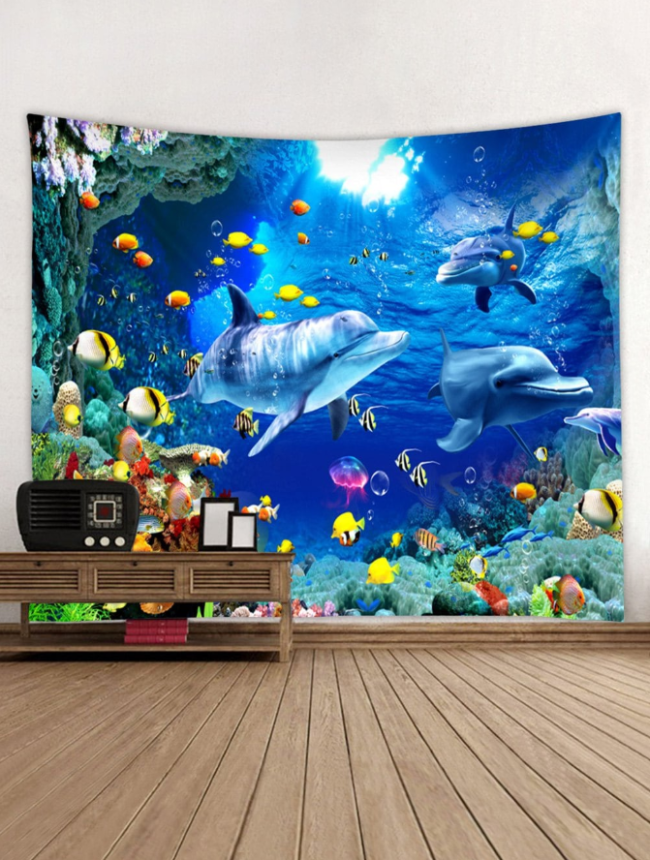 Underwater World Dolphin Pattern Tapestry Art Decoration