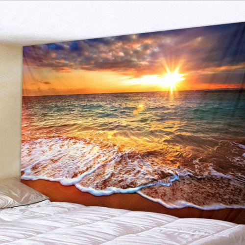 Sunlight Beach Printed Wall Tapestry