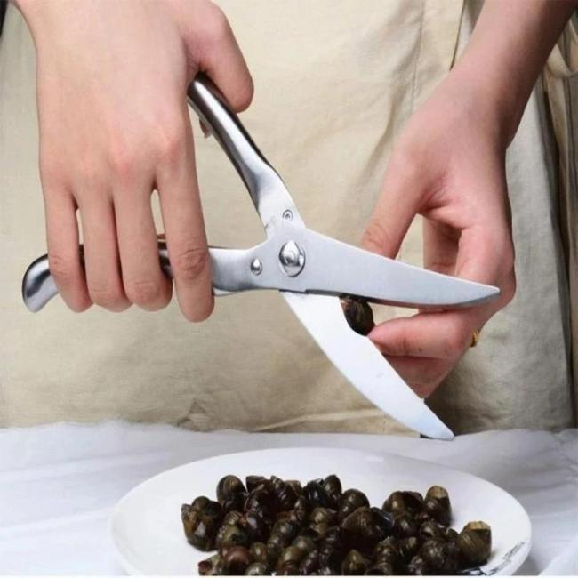 Multifunctional Stainless Kitchen Scissors-also serve as a nutcracker, bottle opener, and scraper for fish scales