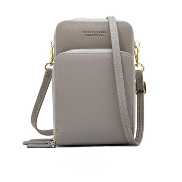 Solid PU leather Clutch Bag Card Phone Bag Crossbody Bag
