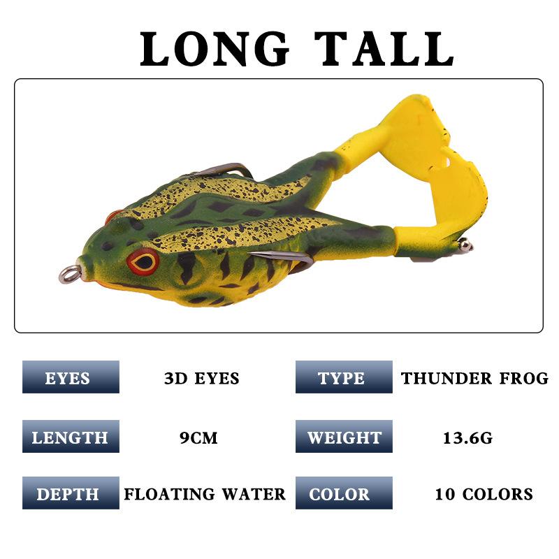Double Propellers Frogs Soft Bait Soft Silicone Fishing Lures 9cm 13.6g
