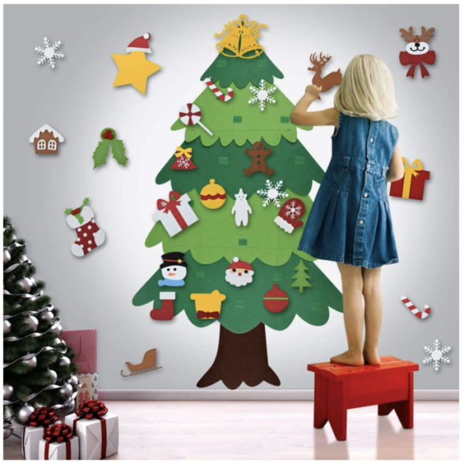 DIY Felt Tree & Spare Ornaments Bundle(With Free LED String Light)