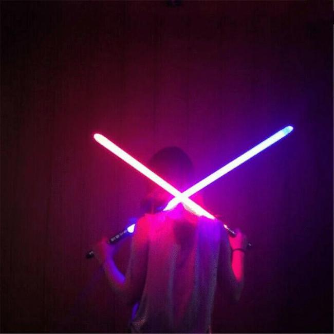 2-IN-1 LED LIGHT UP SWORDS SET FX DOUBLE BLADED DUAL SABERS