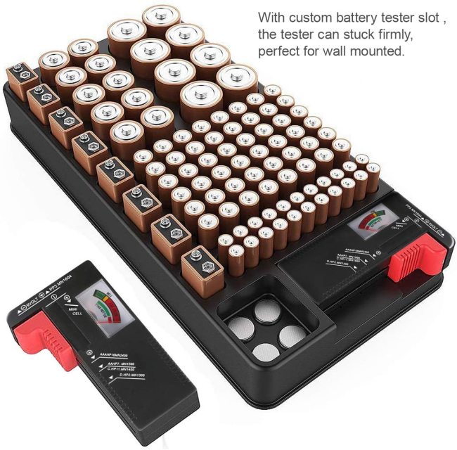 Battery Organizer with Energy Tester