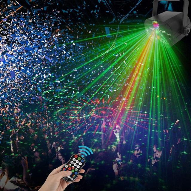 RGB DJ Disco Stage Laser Light Sound Activated Led Projector Party Lights