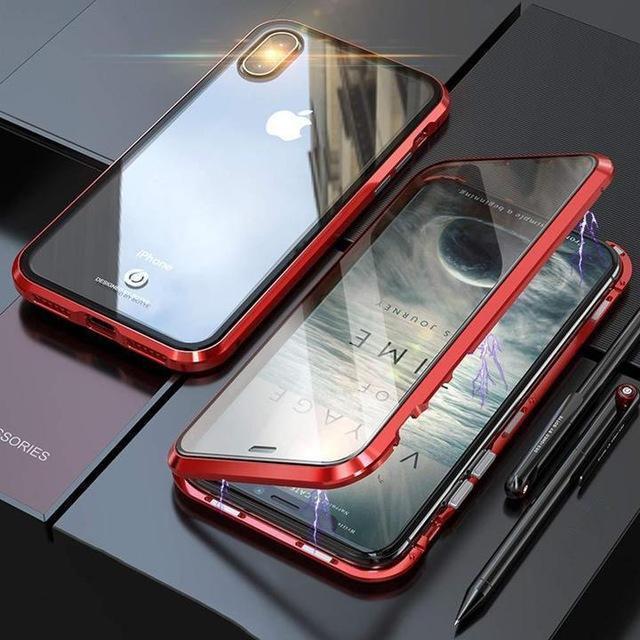 2020 Upgraded Two Side Tempered Glass Magnetic Adsorption Phone Case for iPhone ~