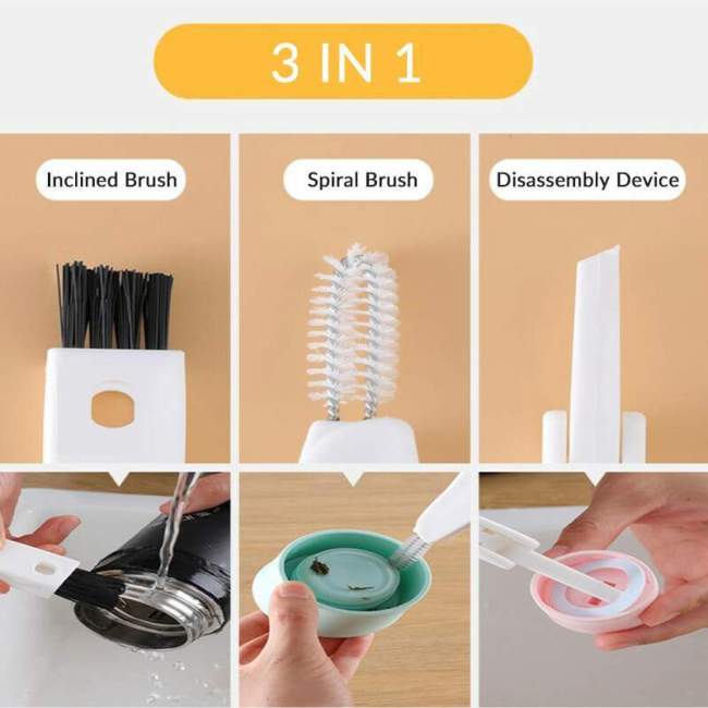 3 in 1 Bottle Cap Detail Brush Multifunctional Cleaning Brush