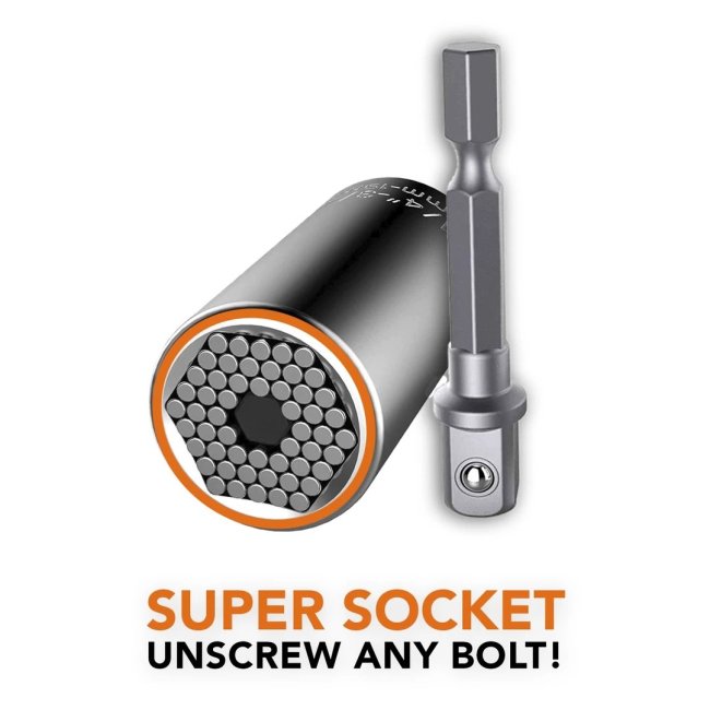 Super Socket-Instantly Grips Any Shape Bolt!