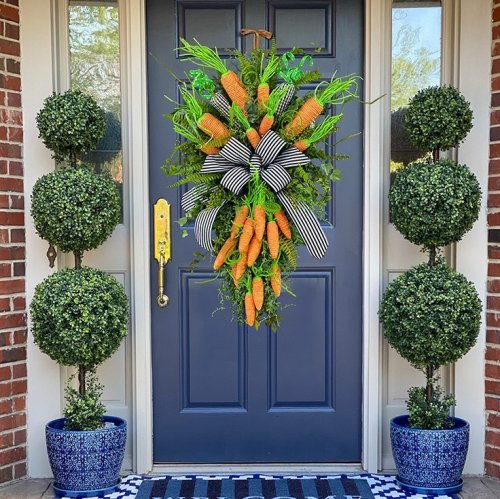 🥕Easter Sale🥕Rustic Organic Carrot Wreath|Spring Wreaths for Front Door