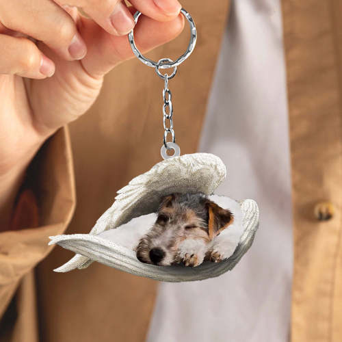 fox terrier Sleeping Angel Acrylic Keychain