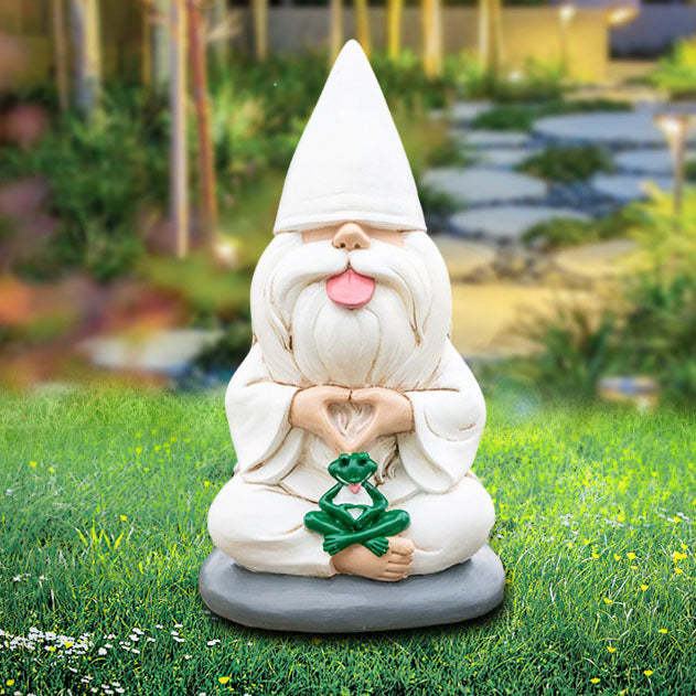 White Beard Garden Gnome Statue Decor