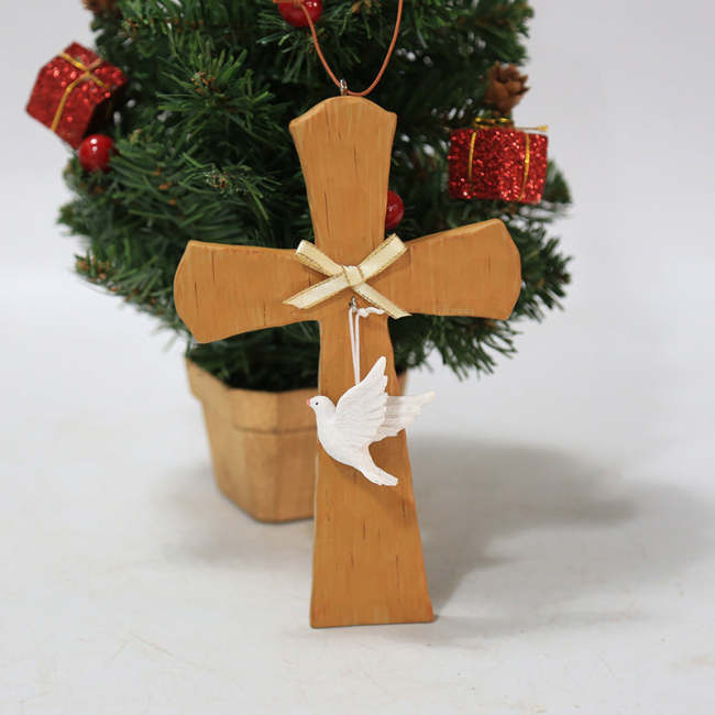 Christmas Cross Ornament with Dove