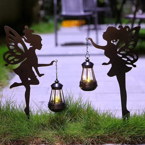 Garden Metal 2 Fairy Girls Solar Lights