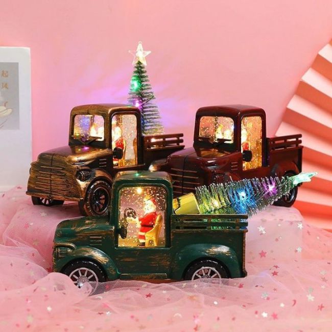 HinowTM Santa Claus With Water Injection Tractor Wind Lamp Decorations