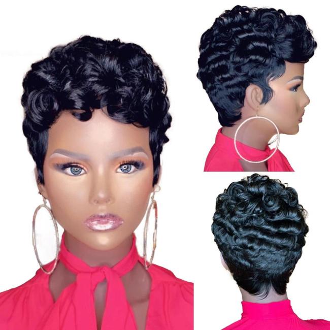4Inch Short Curly Wave Wig