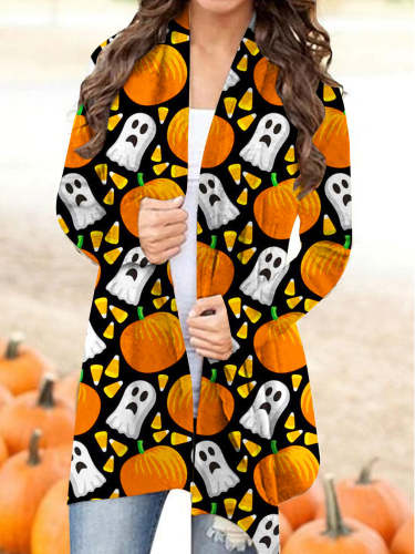 Spooky Pumpkin Casual Cardigan