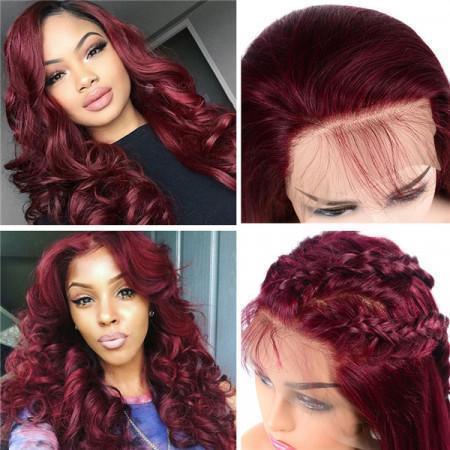 Burgundy Color Body Wave Wigs For Black Women