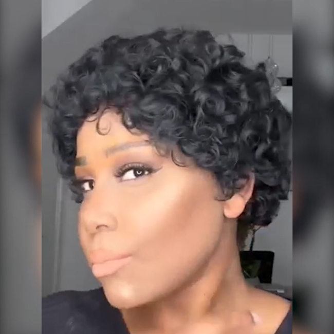 Best Design Afro Short Curly Hair Wig Without Bang