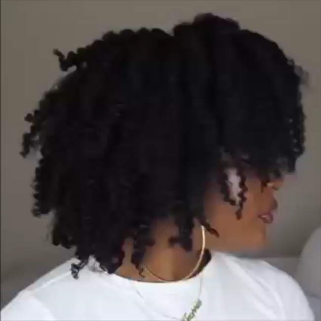 Short Hair Afro Kinky Curly Wigs With Bangs For Black Women