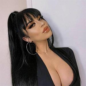 Long Hair Straight Wigs with Bangs for Black Women 150% Density