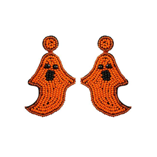Halloween Ghost Handmade Beaded Earrings