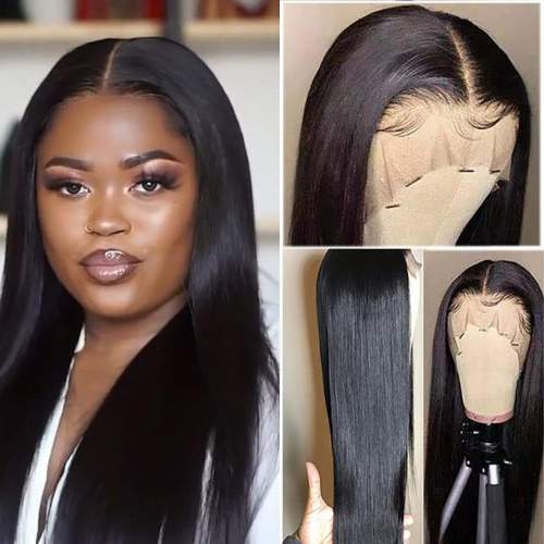 Brazilian Black Glueless Straight Hair For Women Natural Wig