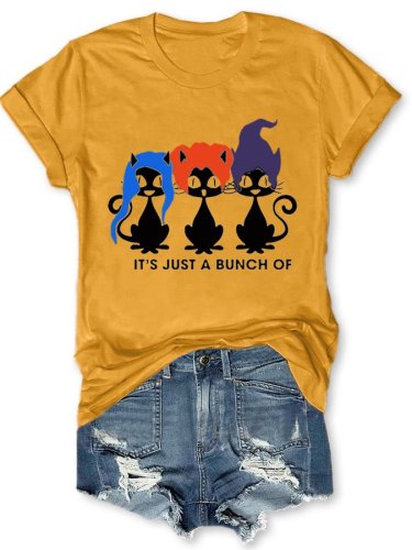 Witch Cat Print T-Shirt